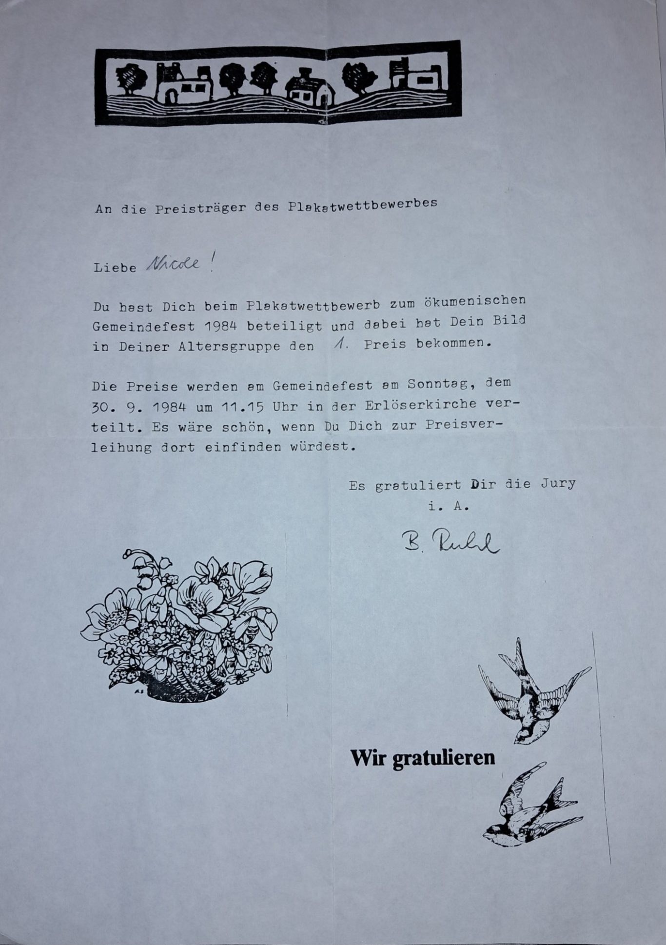 JUGENDKUNSTPREISE - Rhein-Sieg-Kreis - 1. Platz 1984/1985, 2. Platz 1986